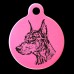 Doberman Cropped Ear Engraved 31mm Large Round Pet Dog ID Tag